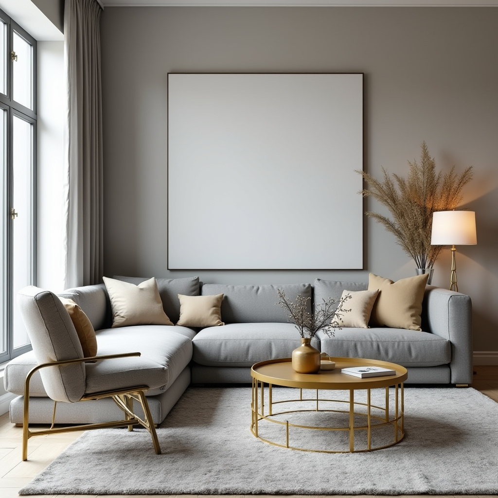 Grey And Gold Living Room 26