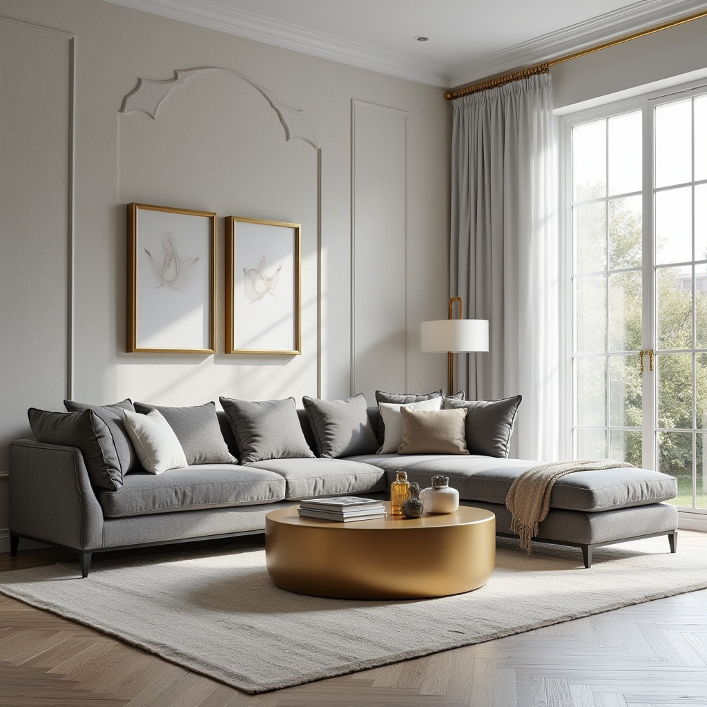 Grey And Gold Living Room 29