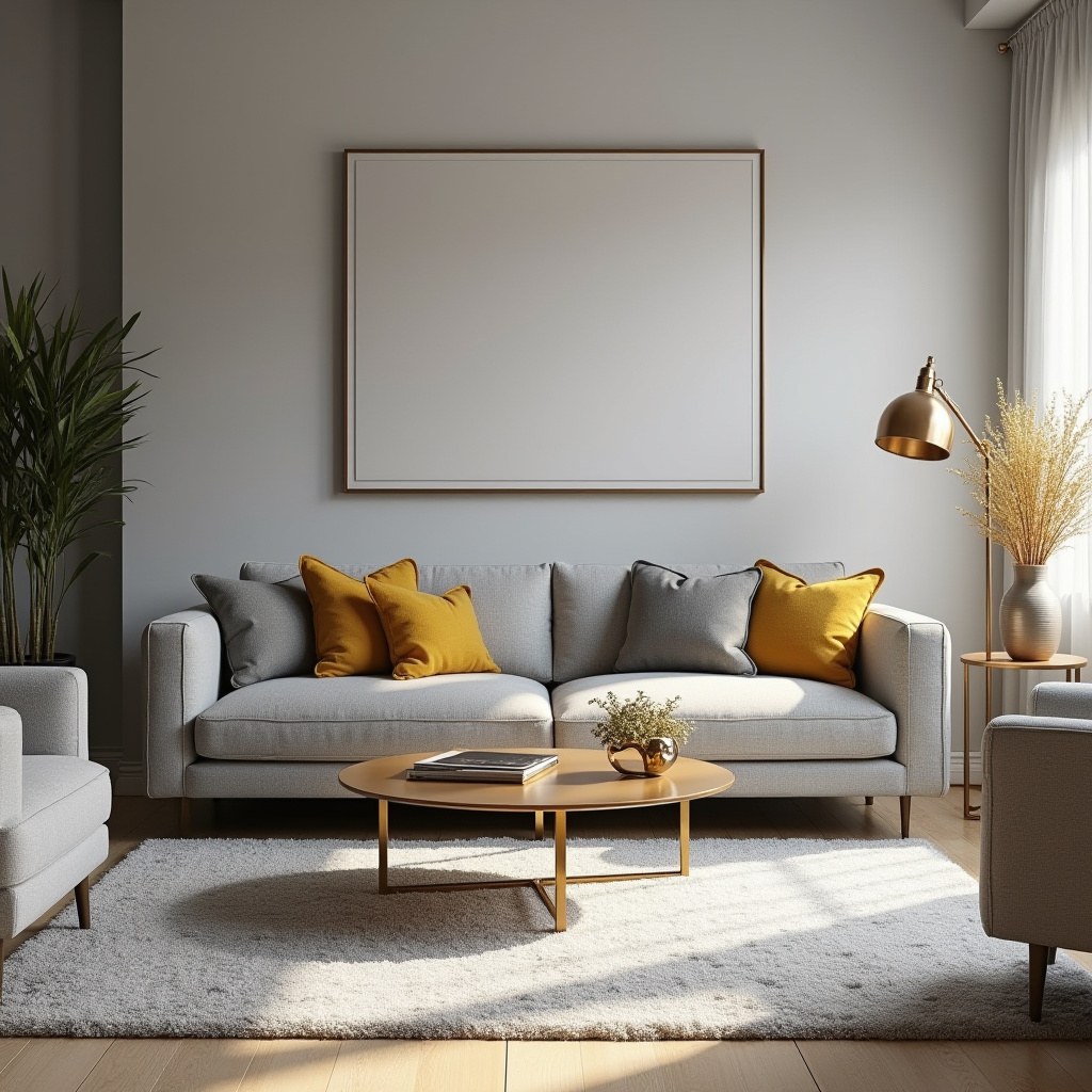 Grey And Gold Living Room 30