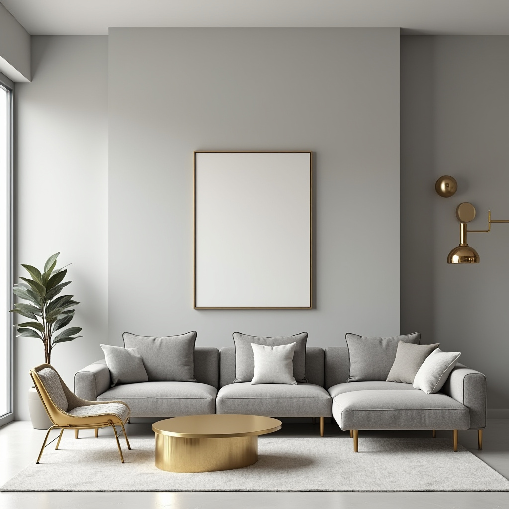 Grey And Gold Living Room 6