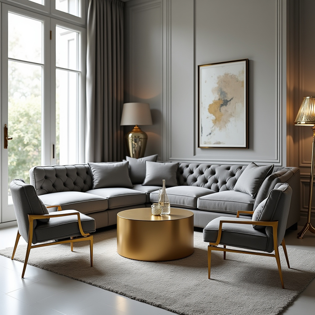 Grey And Gold Living Room 8