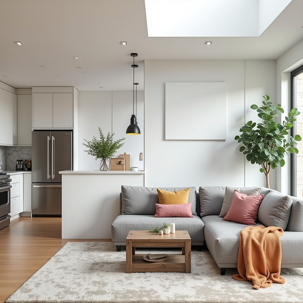 Half Wall Kitchen Living Room 1