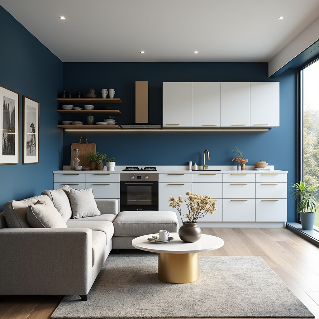 Half Wall Kitchen Living Room 11