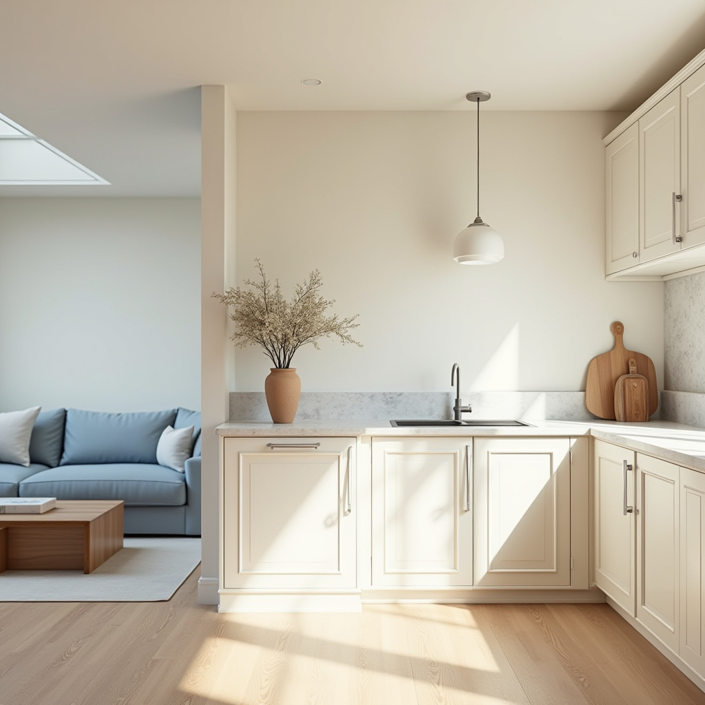 Half Wall Kitchen Living Room 12