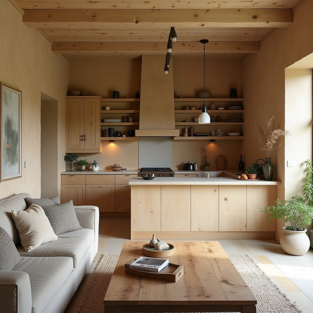 Half Wall Kitchen Living Room 14