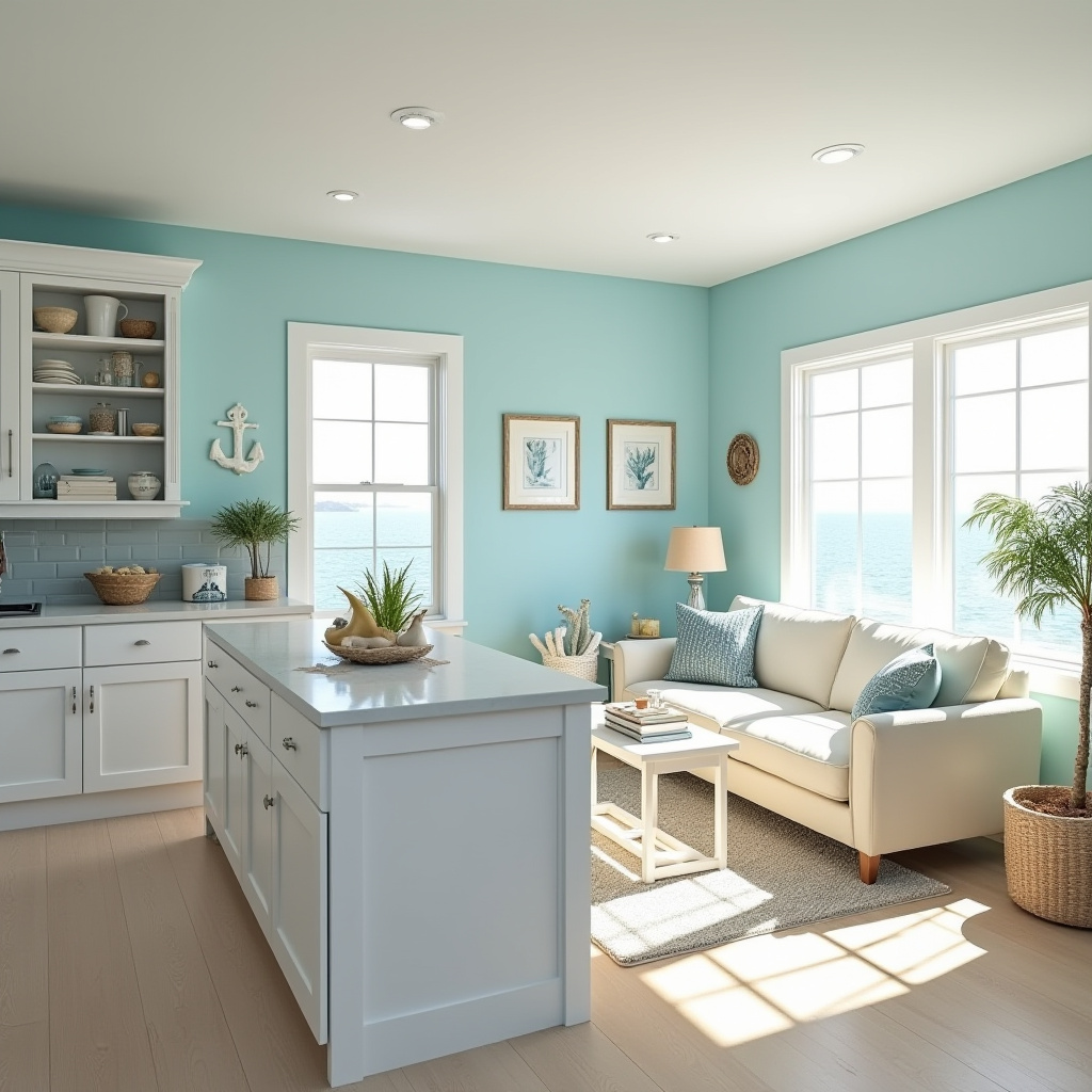 Half Wall Kitchen Living Room 18