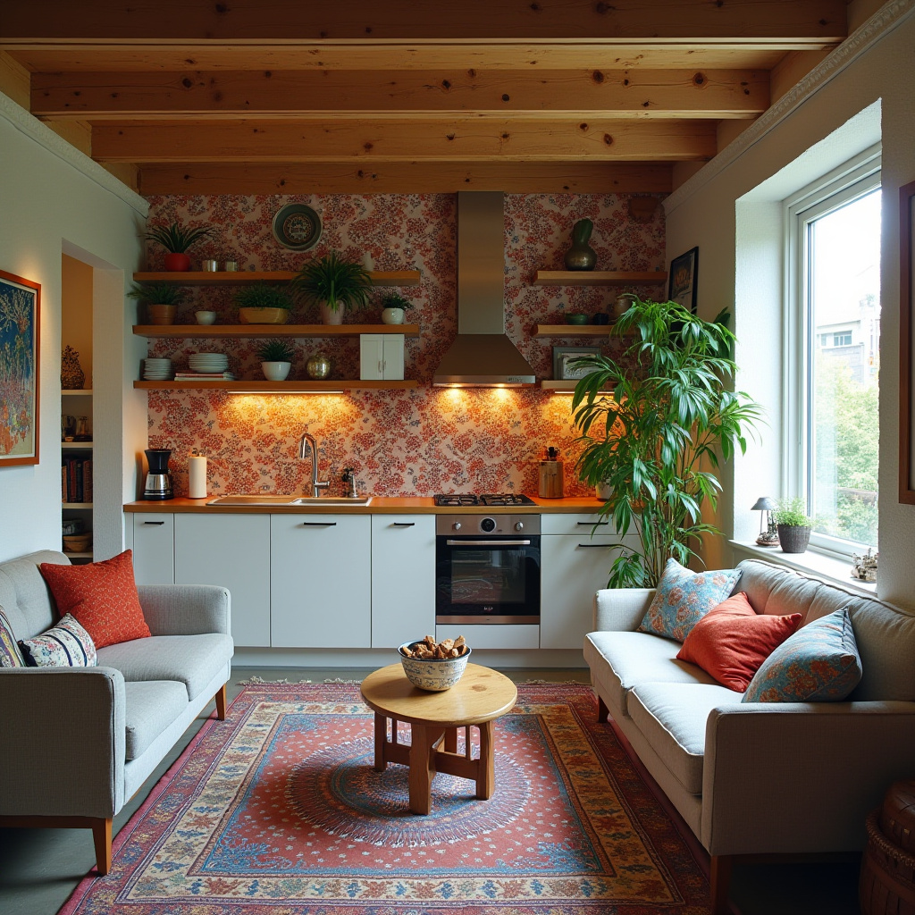 Half Wall Kitchen Living Room 24