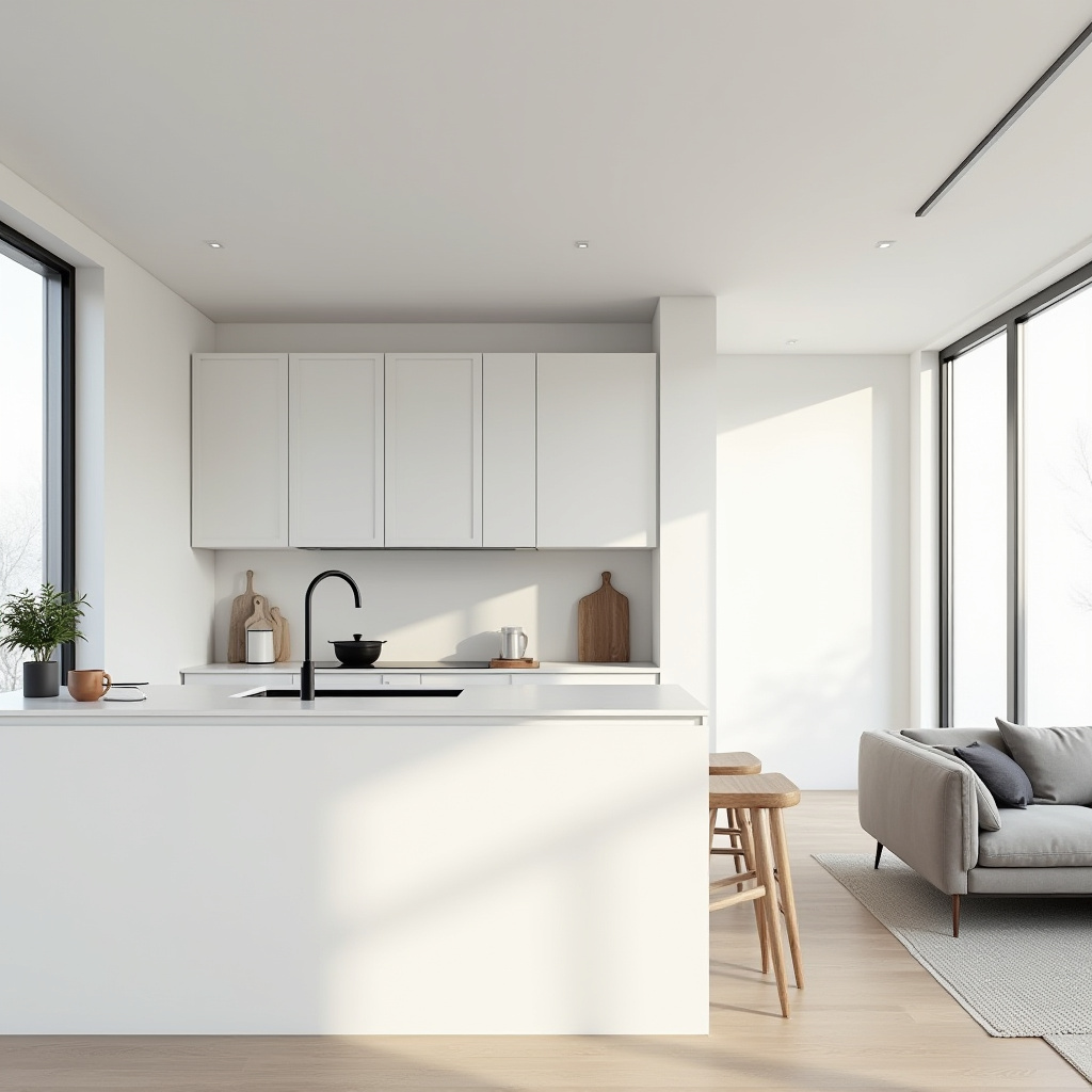 Half Wall Kitchen Living Room 25