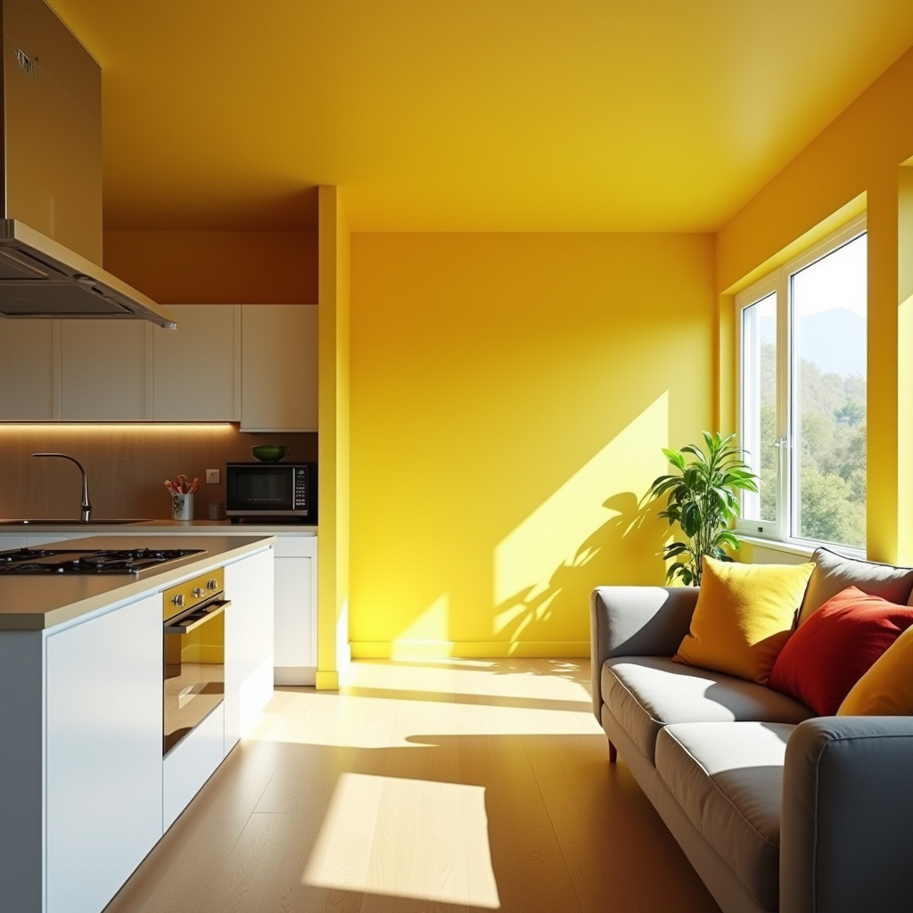 Half Wall Kitchen Living Room 27