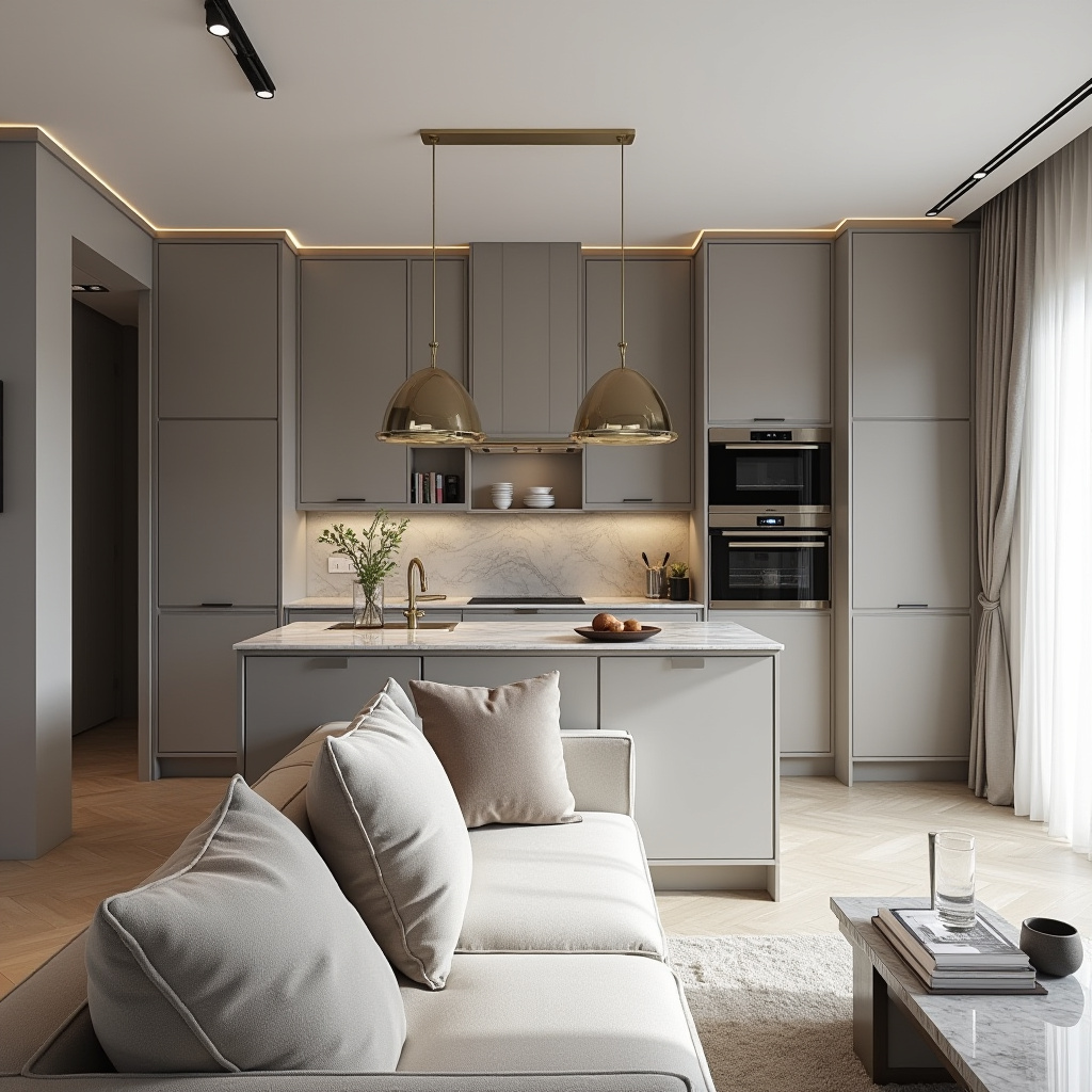 Half Wall Kitchen Living Room 28