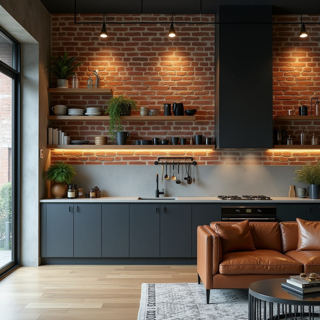 Half Wall Kitchen Living Room 3