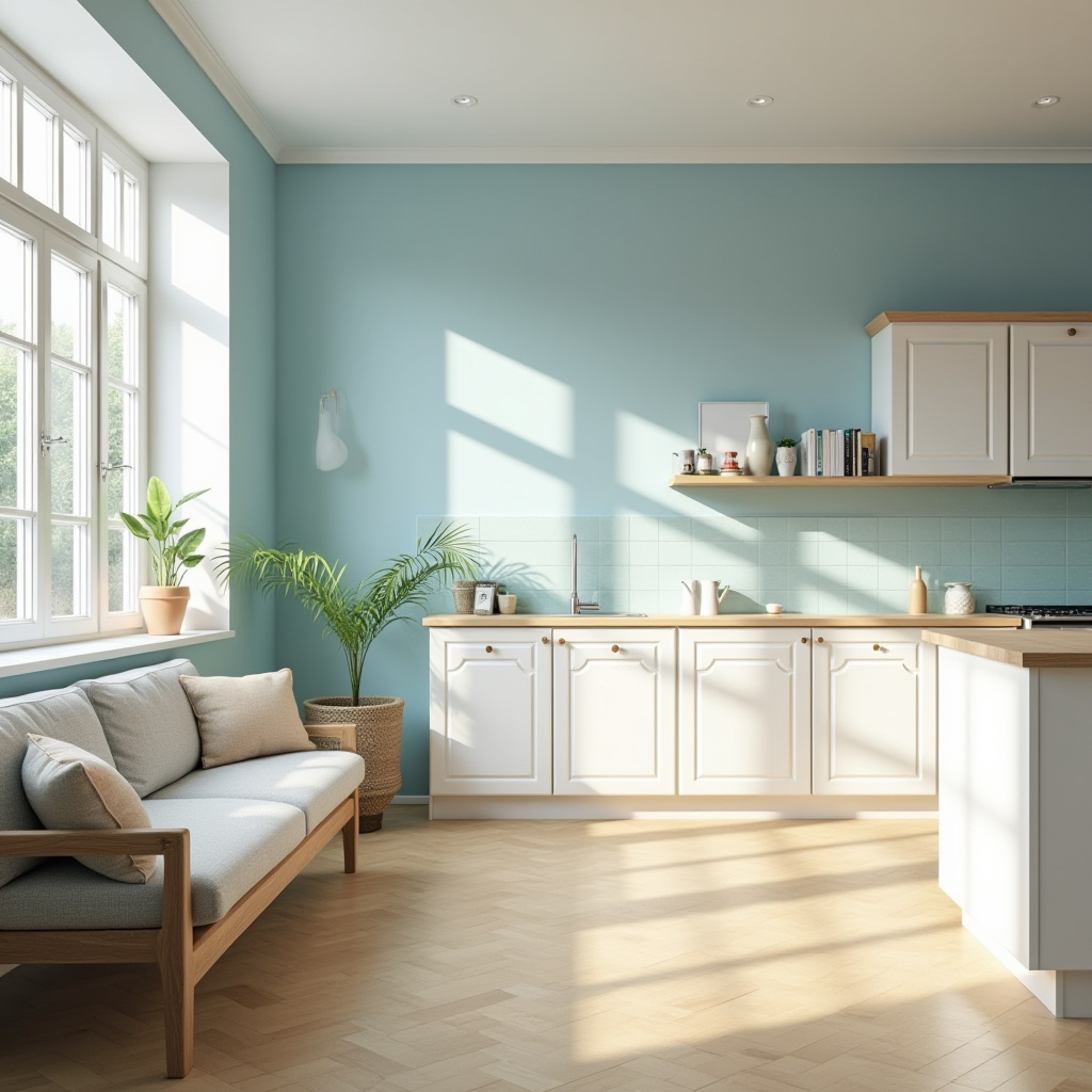 Half Wall Kitchen Living Room 30