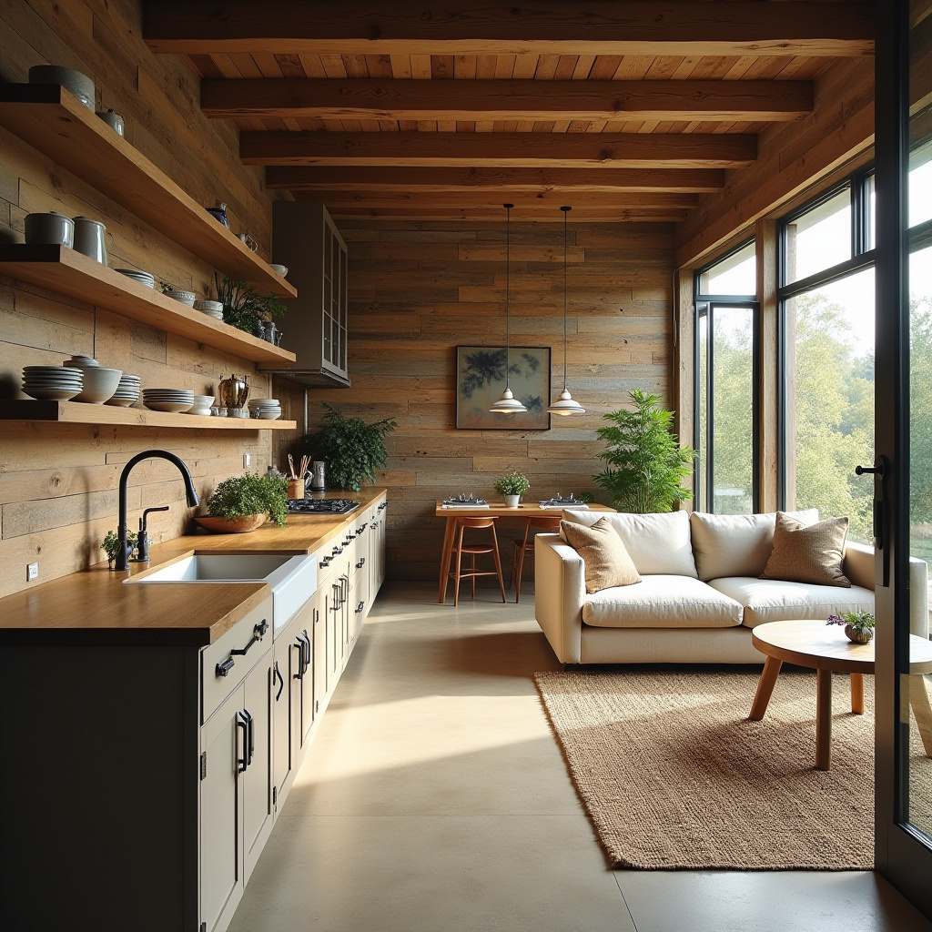 Half Wall Kitchen Living Room 6