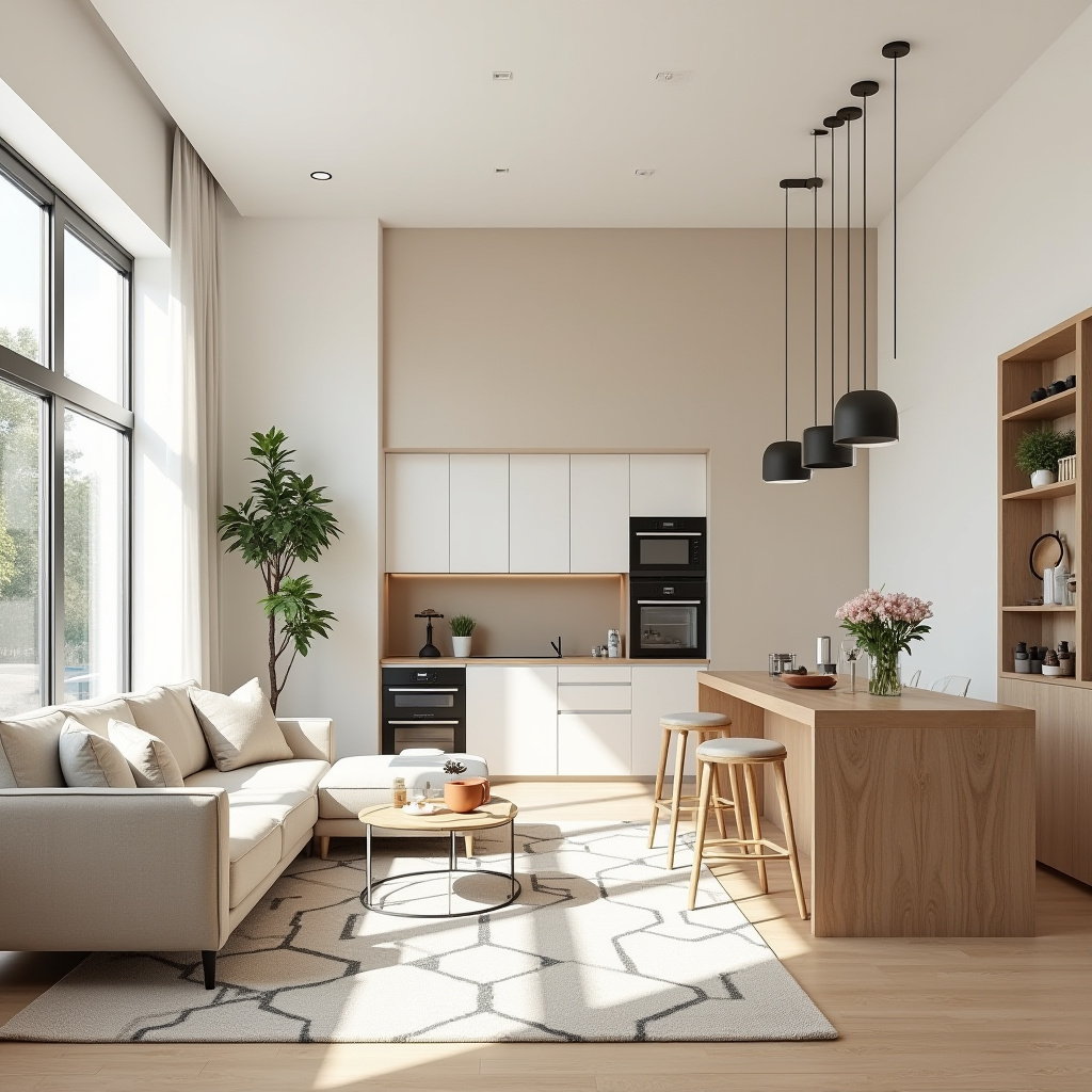 Half Wall Kitchen Living Room 8