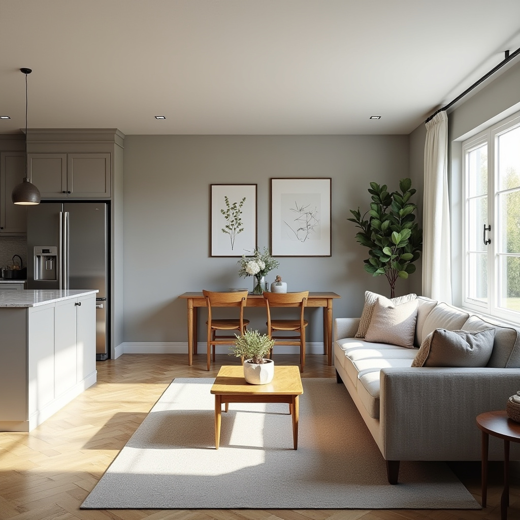 Half Wall Kitchen Living Room 9