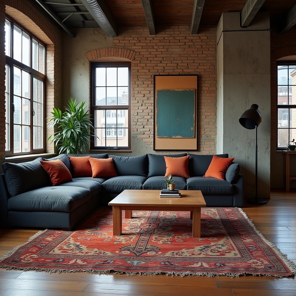 Industrial Style Living Room 12