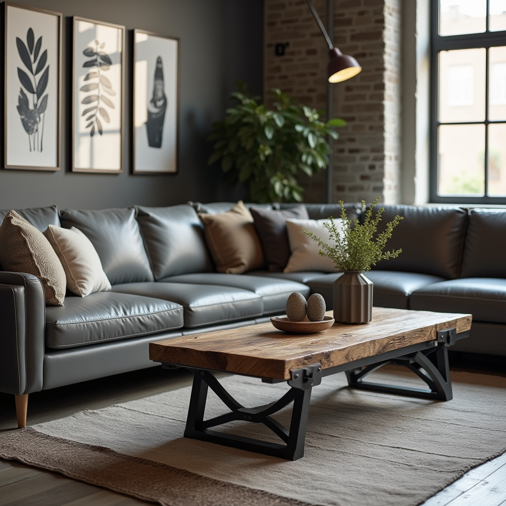 Industrial Style Living Room 13