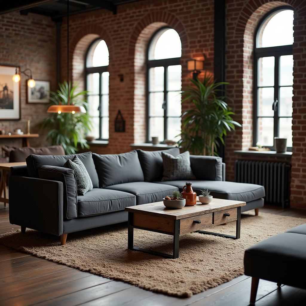 Industrial Style Living Room 16
