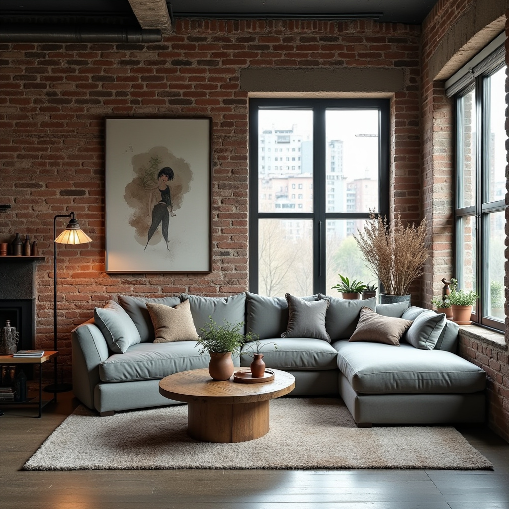 Industrial Style Living Room 24