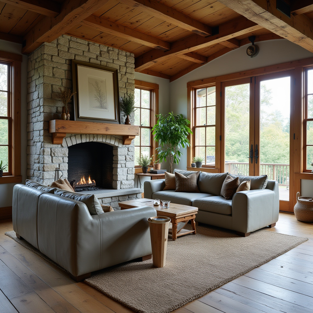 Leather Couch Living Room Farmhouse 14