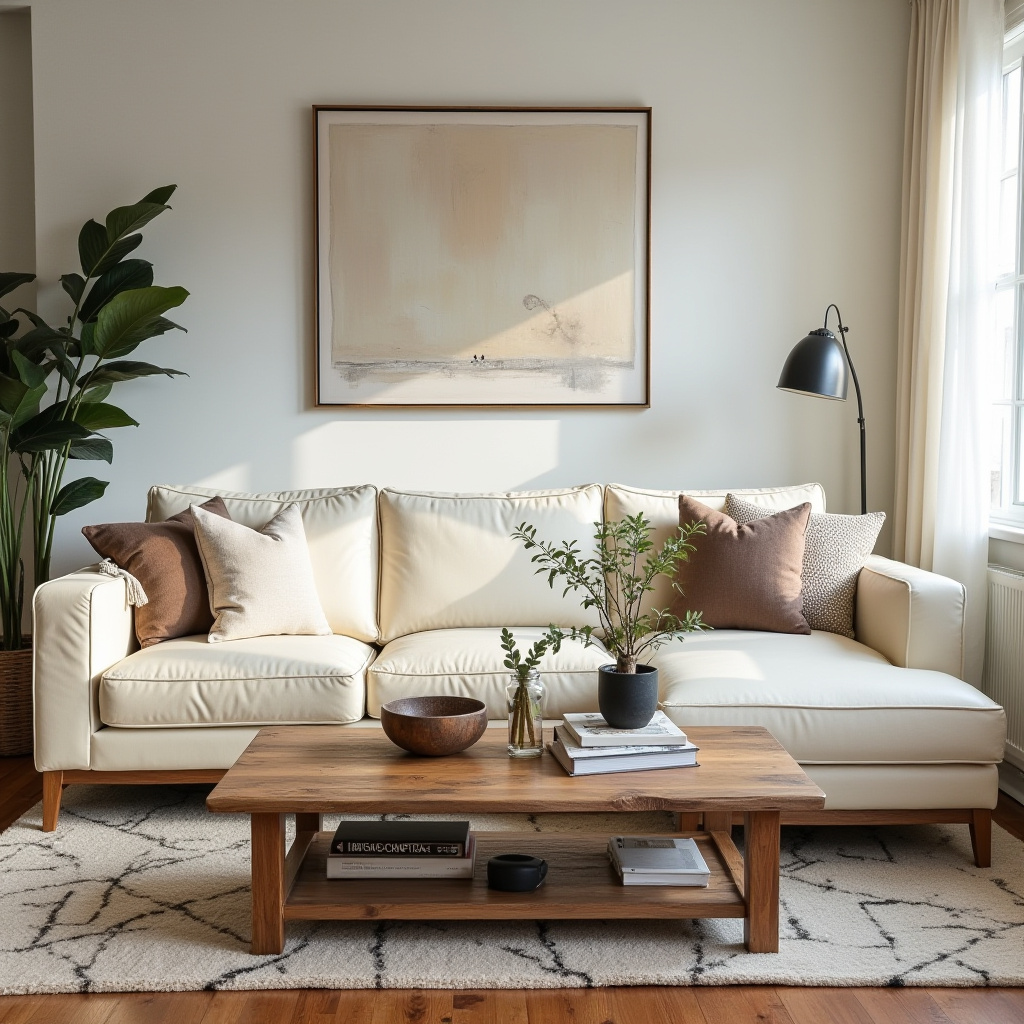 Leather Couch Living Room Farmhouse 15