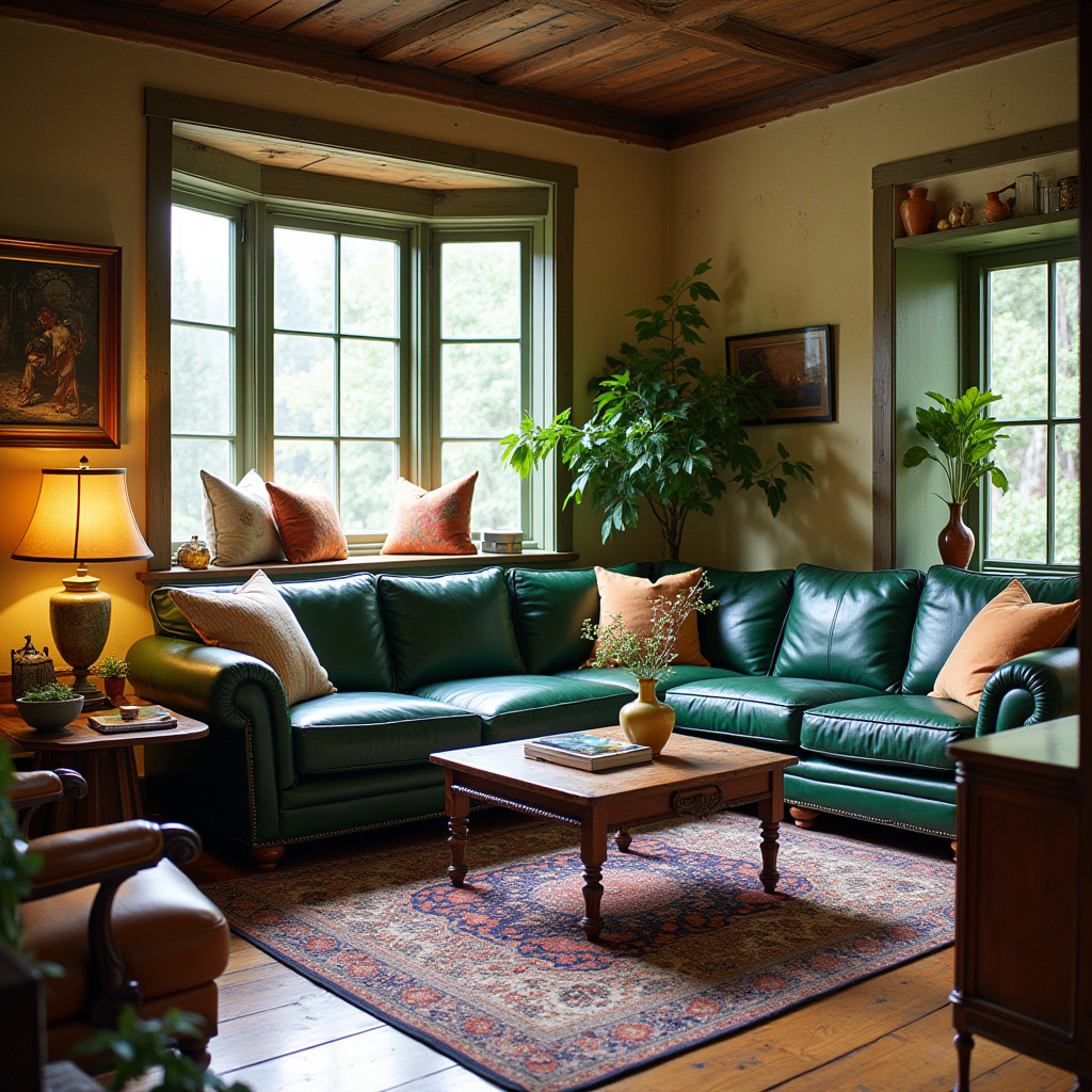 Leather Couch Living Room Farmhouse 19