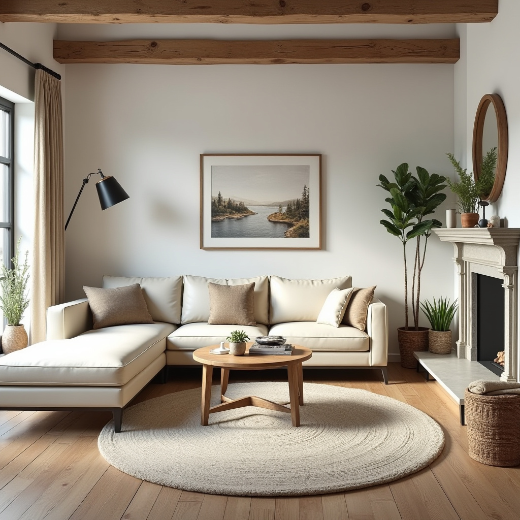 Leather Couch Living Room Farmhouse 28