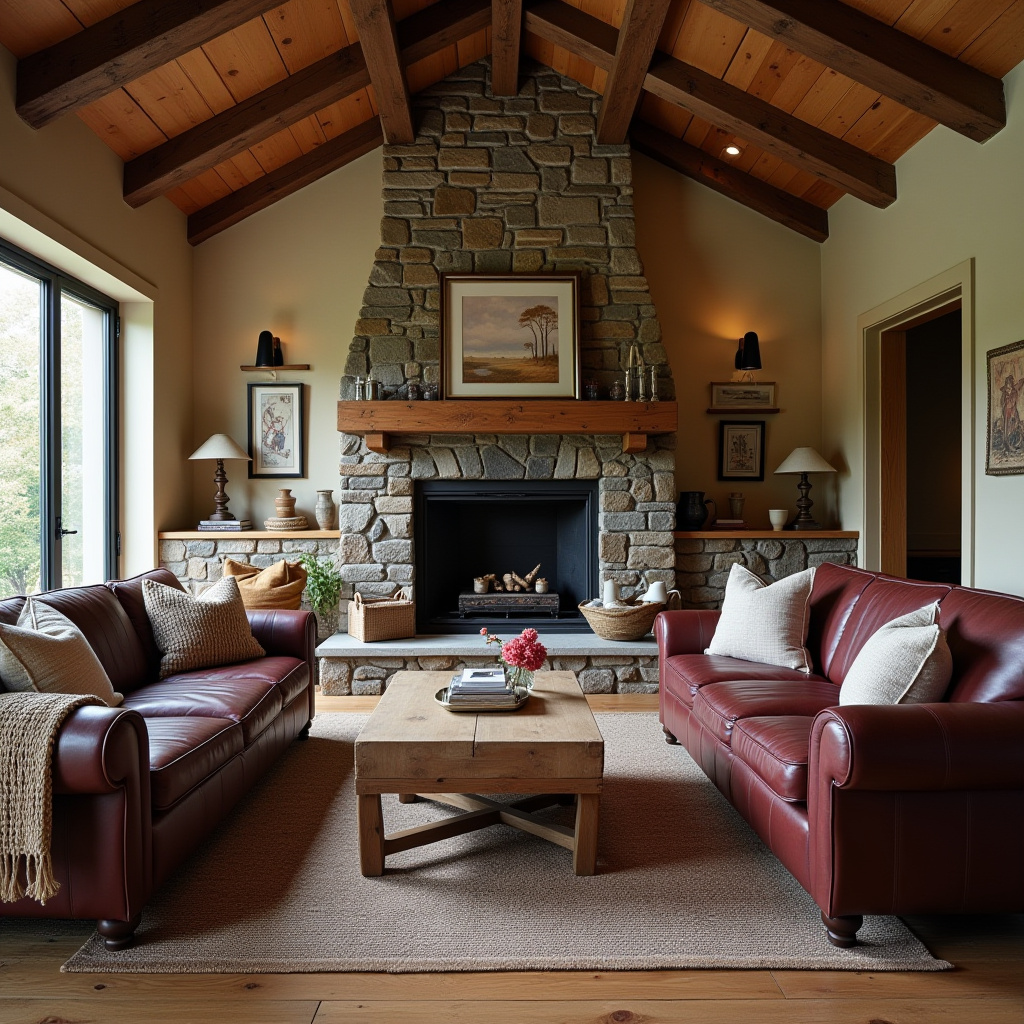 Leather Couch Living Room Farmhouse 7