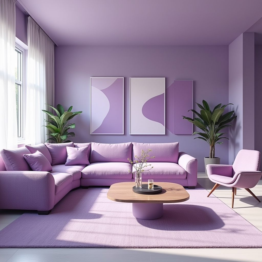 Lilac Living Room Ideas 15