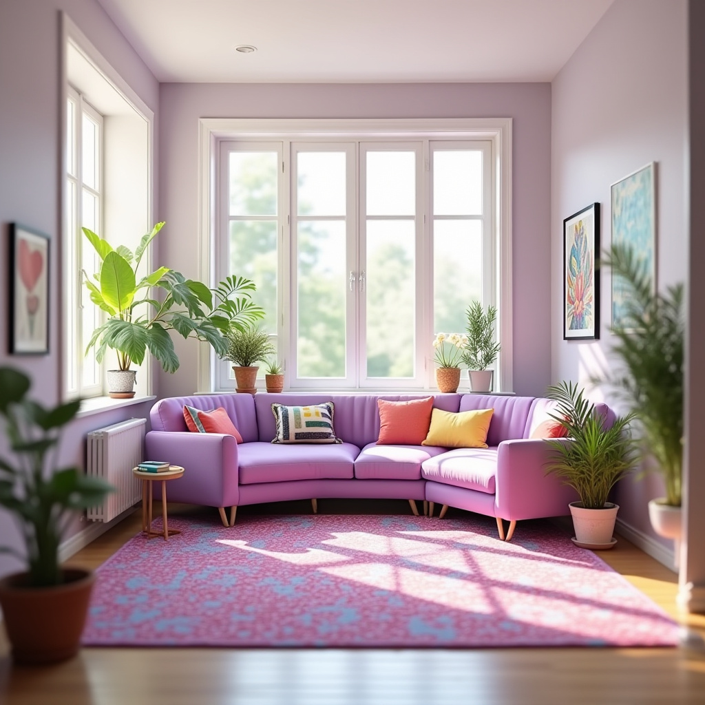 Lilac Living Room Ideas 16