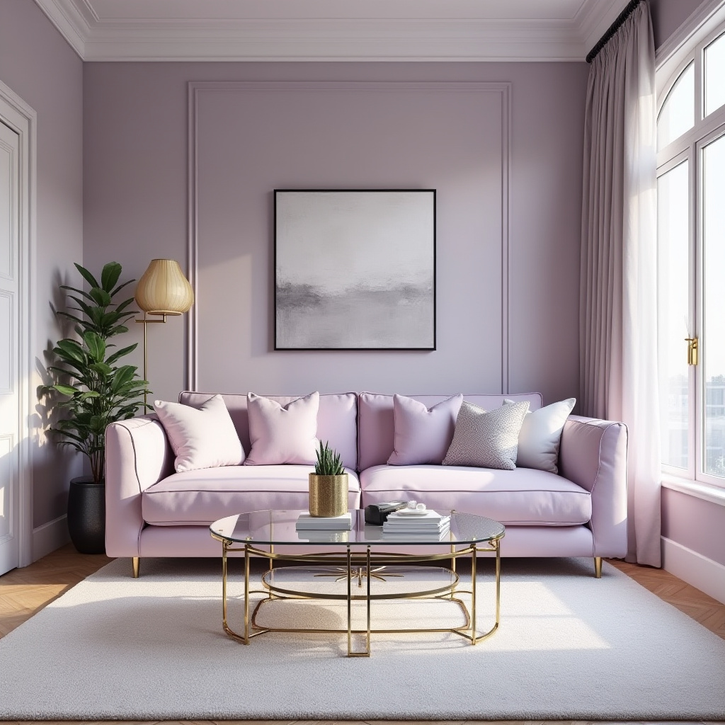 Lilac Living Room Ideas 21