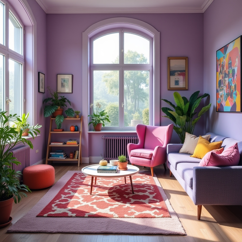 Lilac Living Room Ideas 23