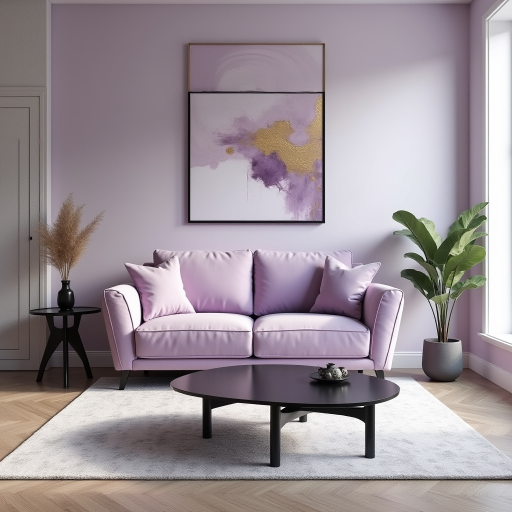 Lilac Living Room Ideas 30