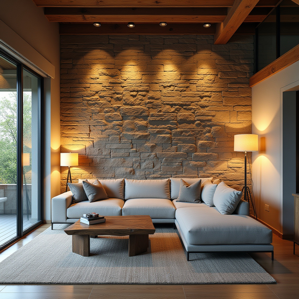 Living Room Stone Wall 1