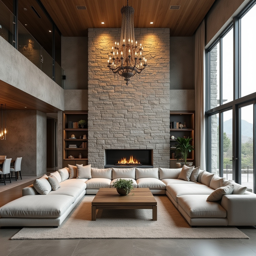 Living Room Stone Wall 26