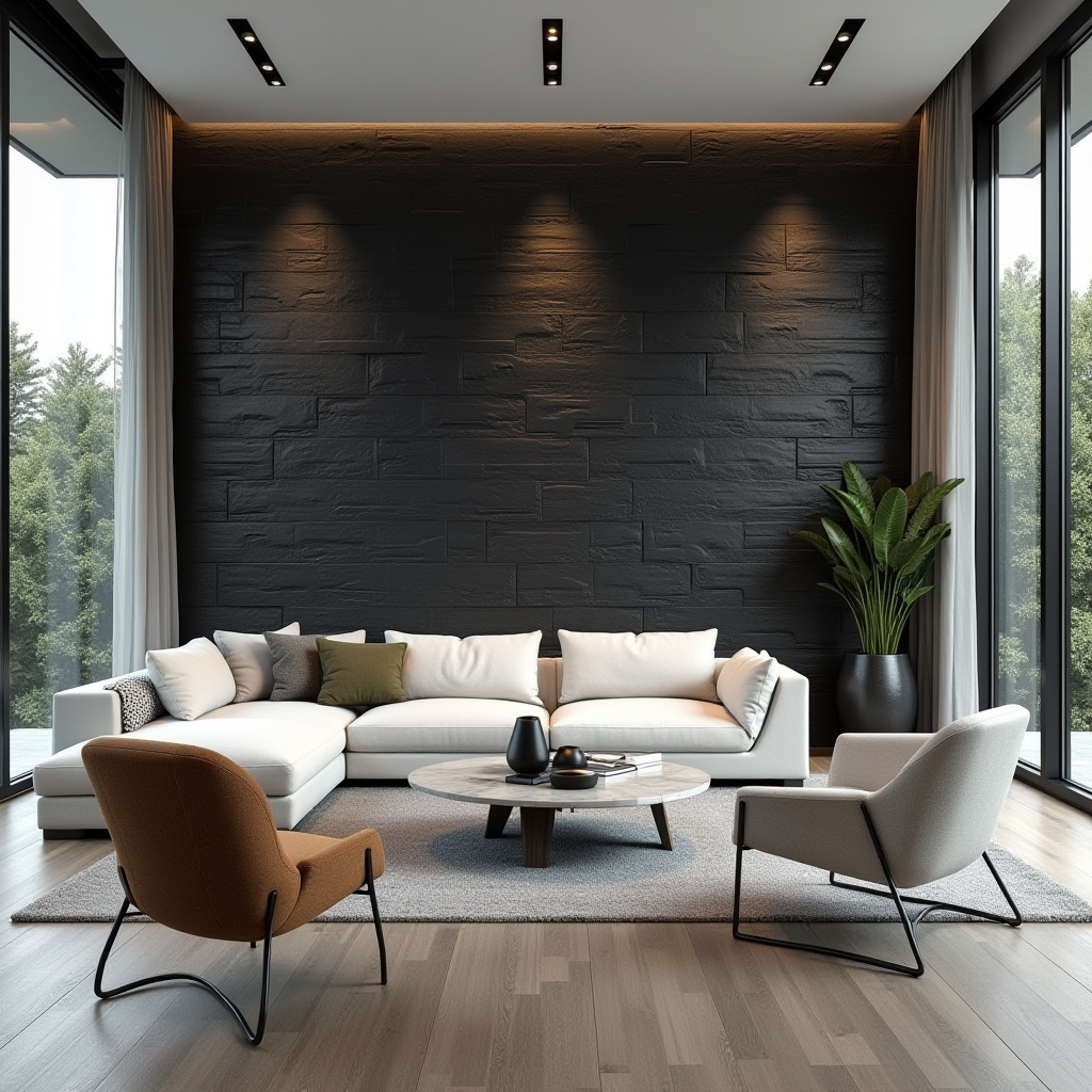 Living Room Stone Wall 29