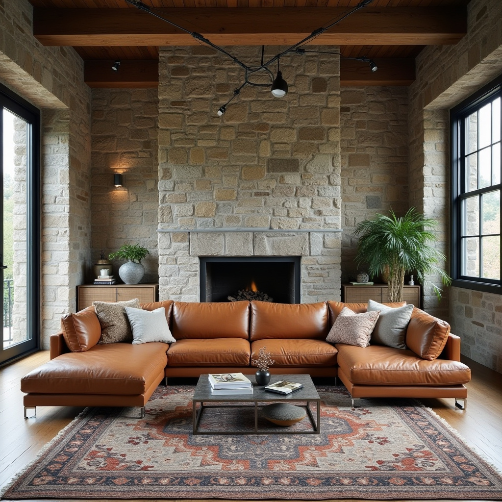 Living Room Stone Wall 3