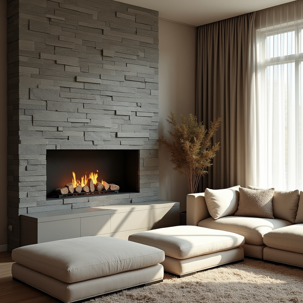 Living Room Stone Wall 5