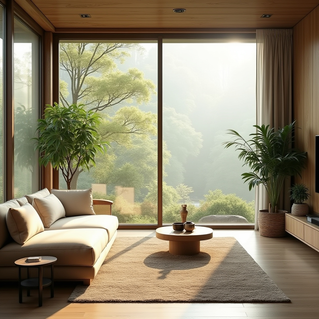 Living Room With Window Wall 29