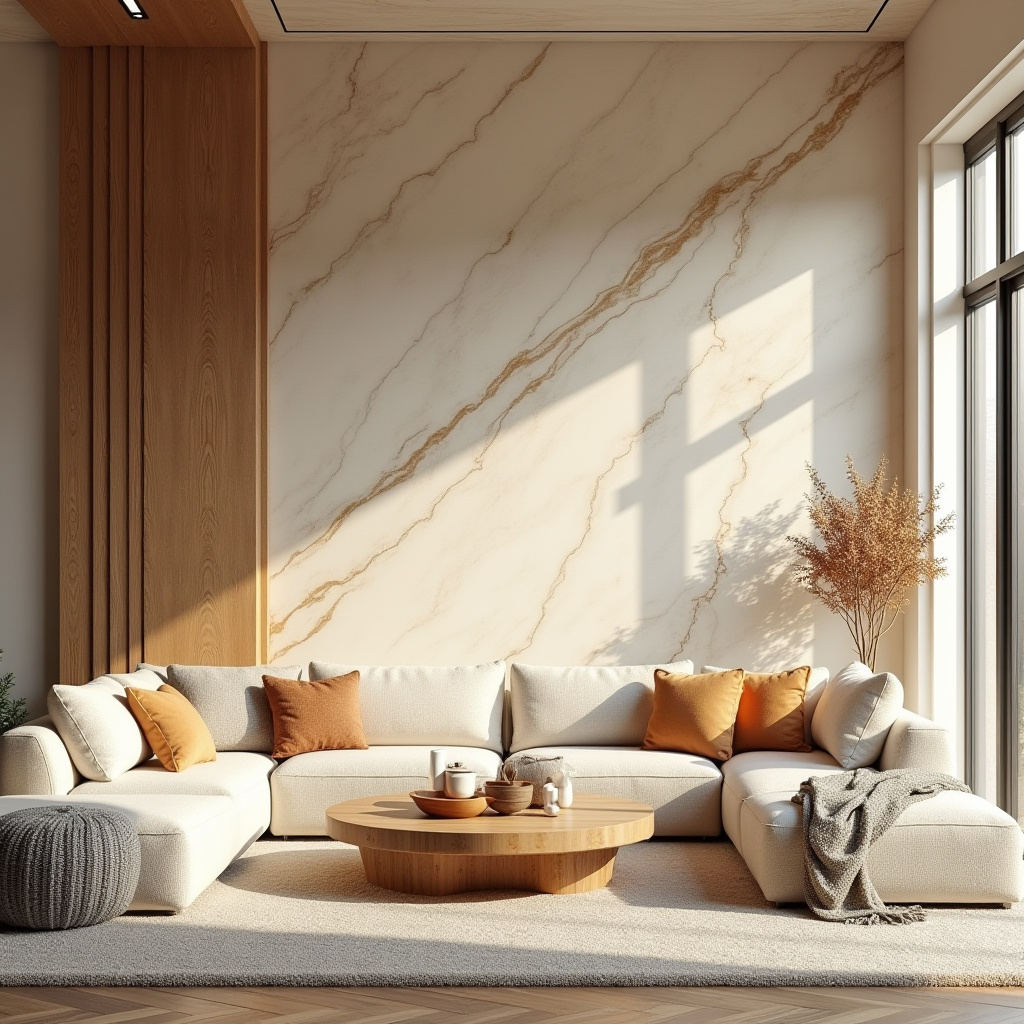 Marble Wall Living Room 19