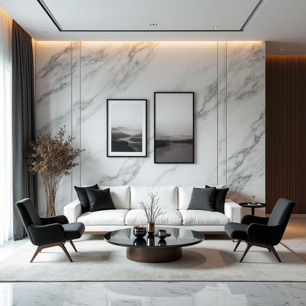 Marble Wall Living Room 20