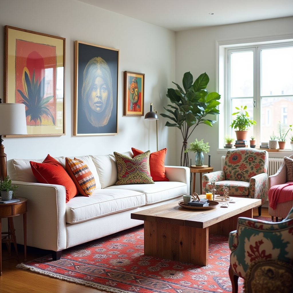 Modern Eclectic Living Room 14