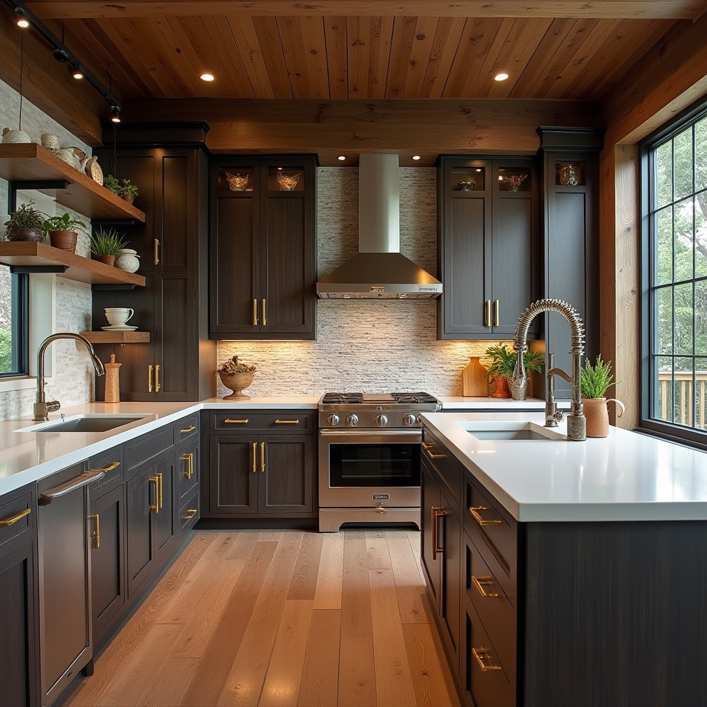 Modern Rustic Kitchen Cabinets 20