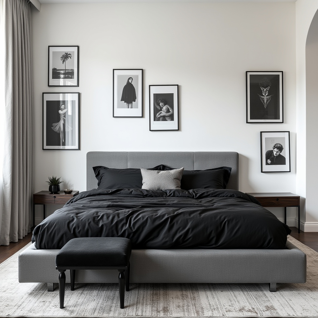 Monochrome Bedroom 12