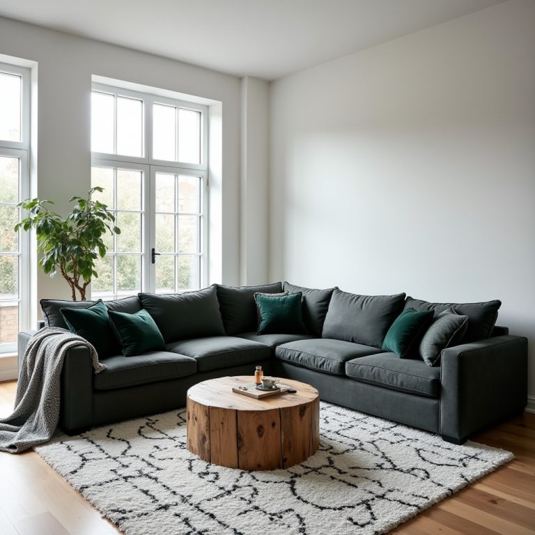 Moody Living Room White Walls 1