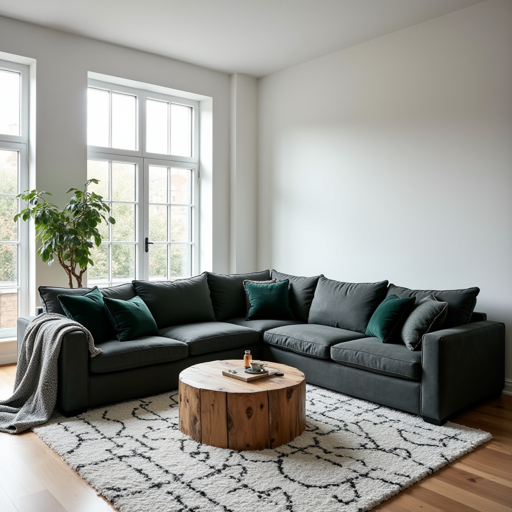 Moody Living Room White Walls 1