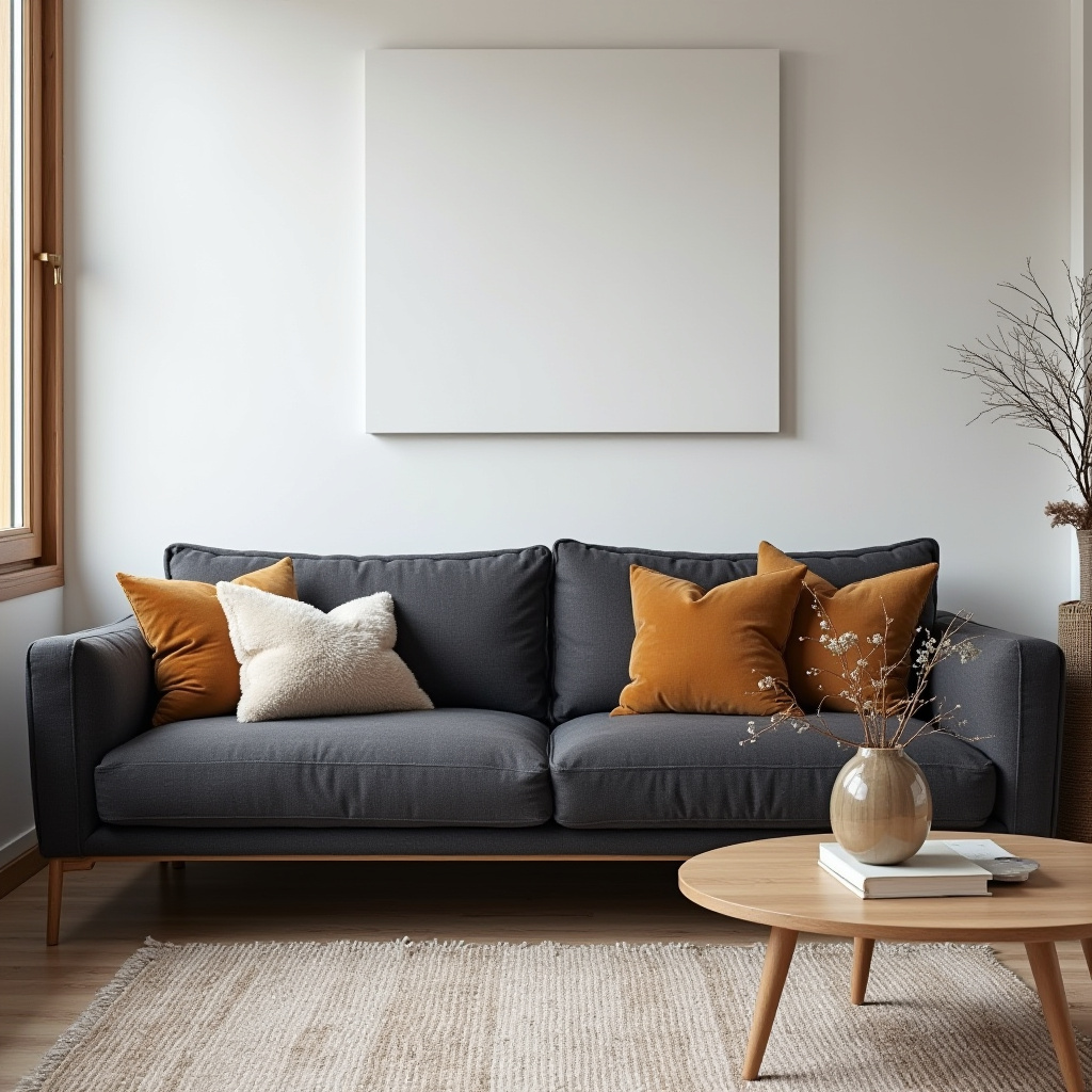 Moody Living Room White Walls 10