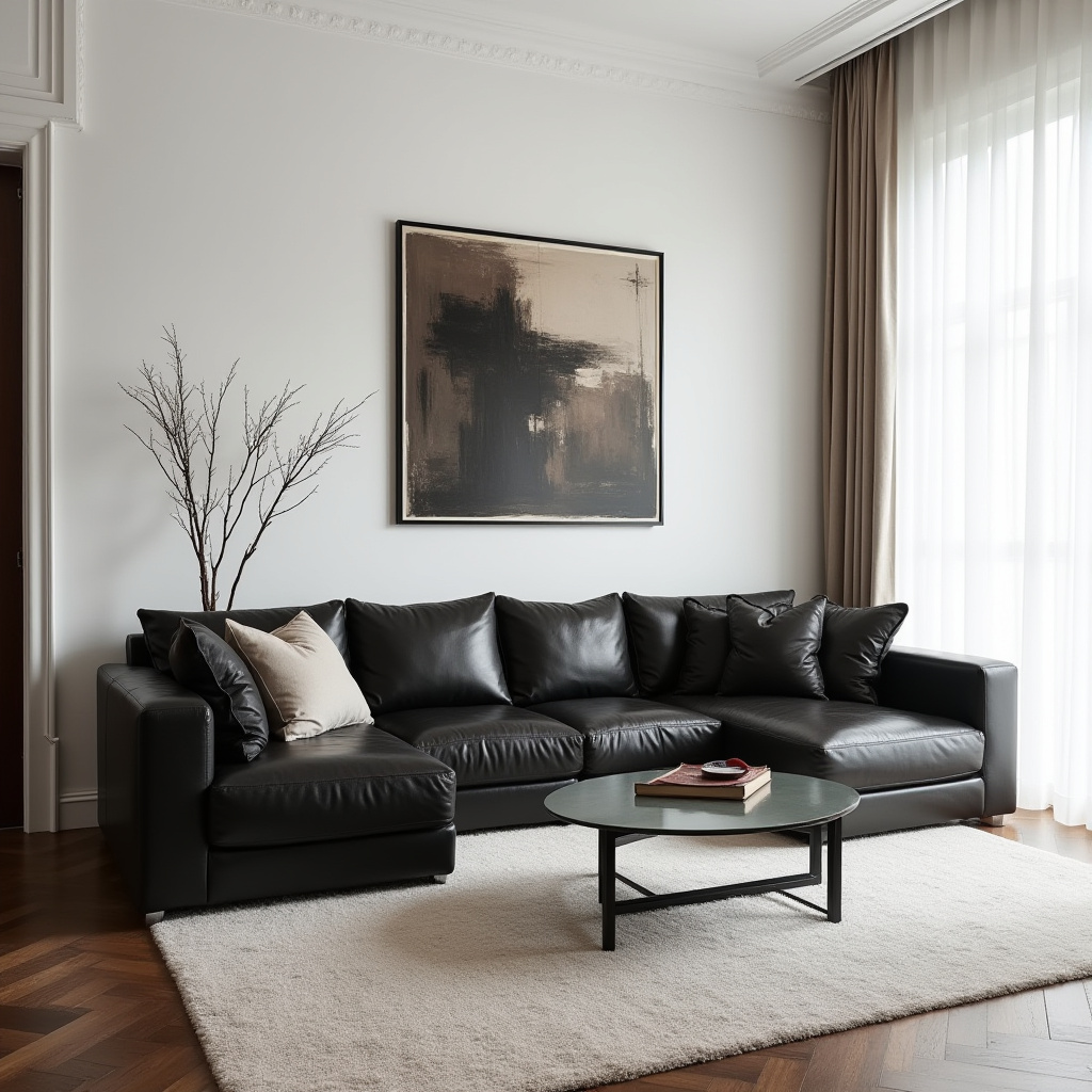 Moody Living Room White Walls 11