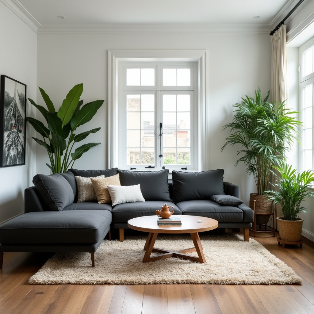 Moody Living Room White Walls 3