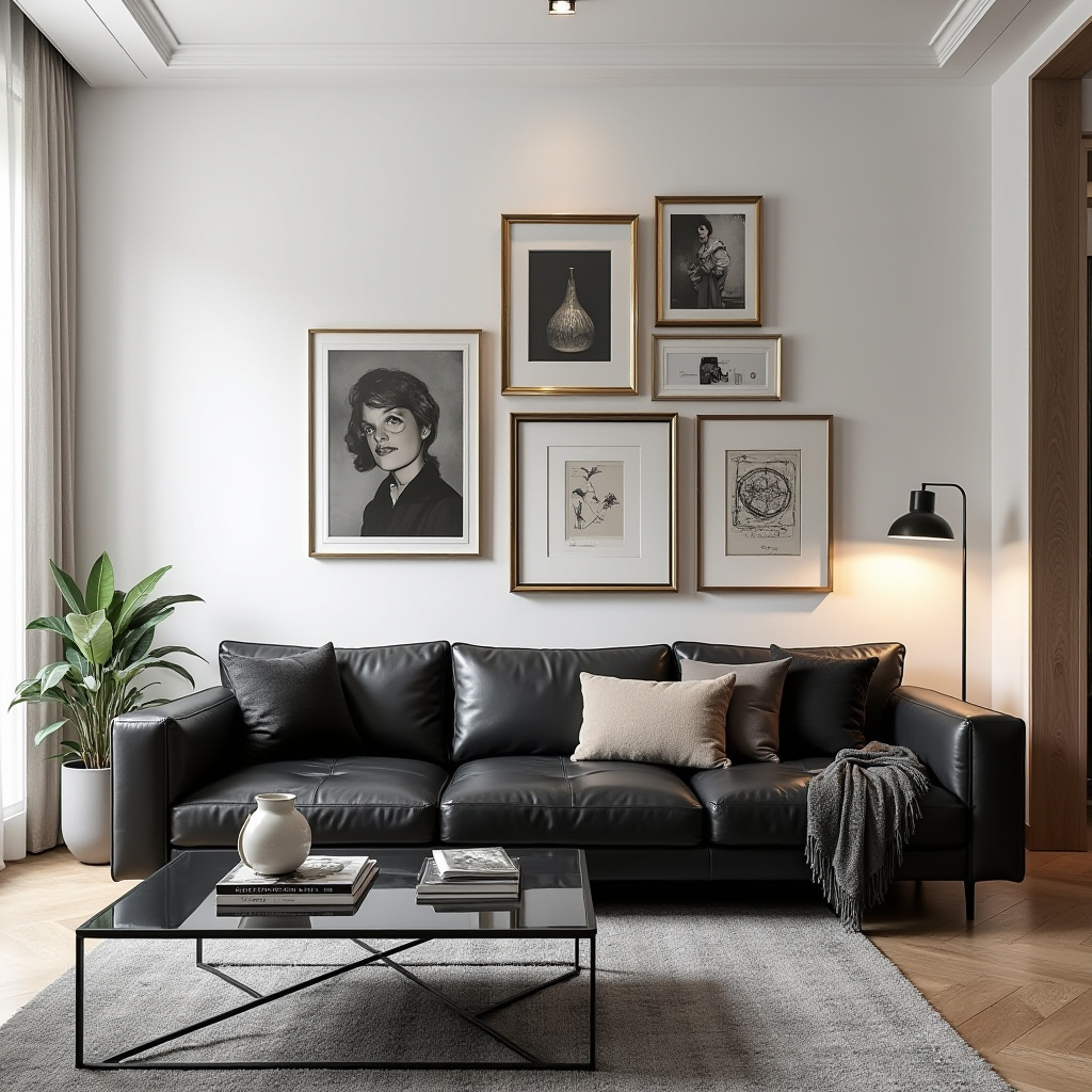 Moody Living Room White Walls 4